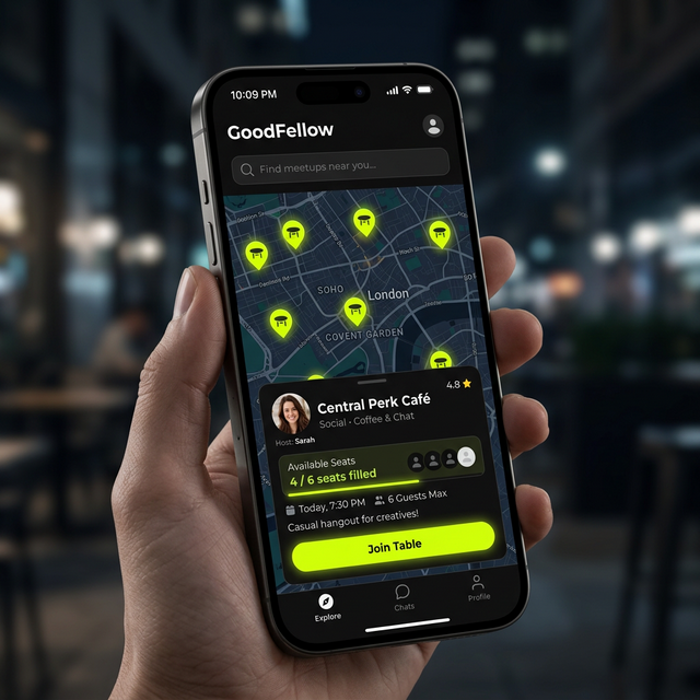 GoodFellow map view — see tables near you